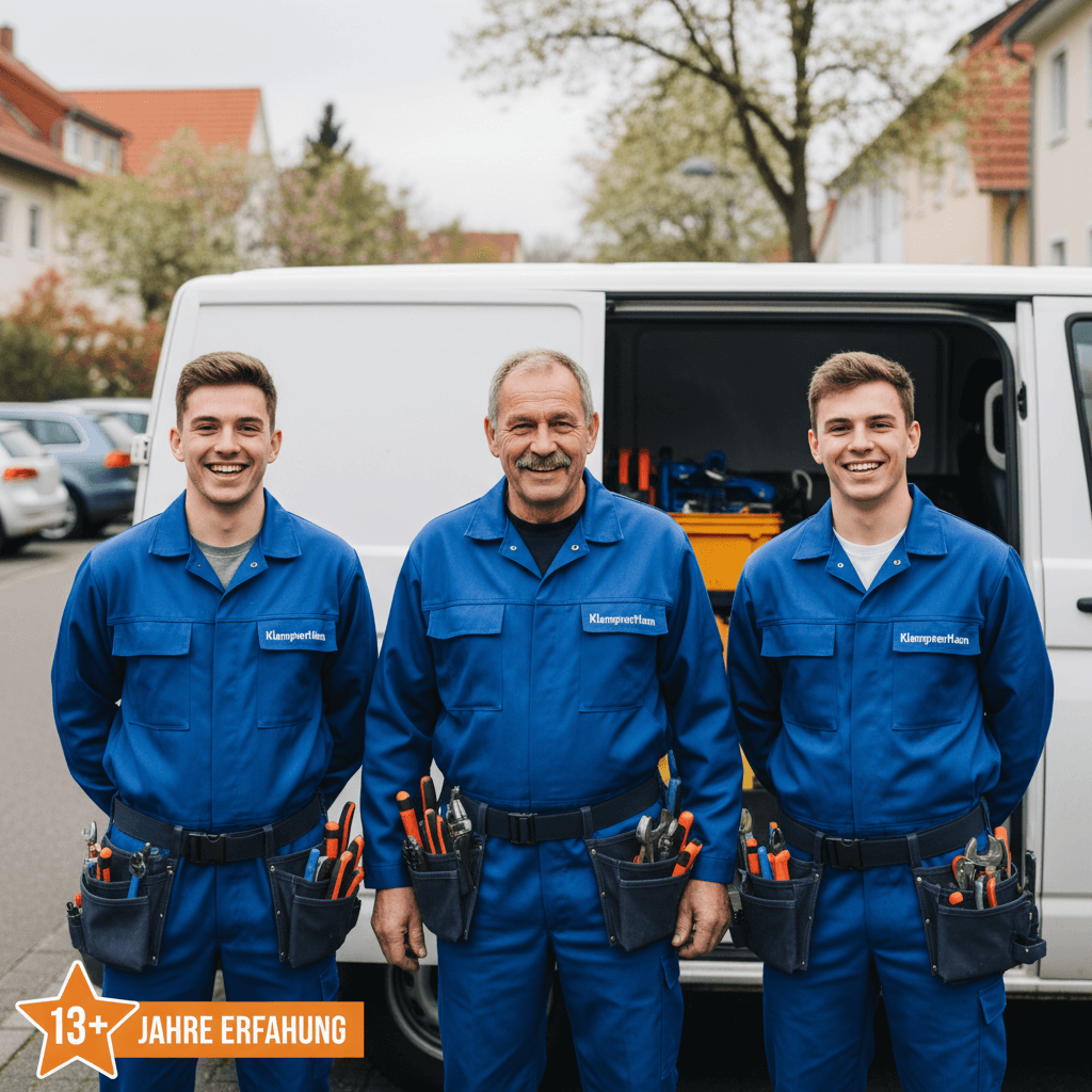 Herr Hahn und sein Team vor dem Einsatzfahrzeug
